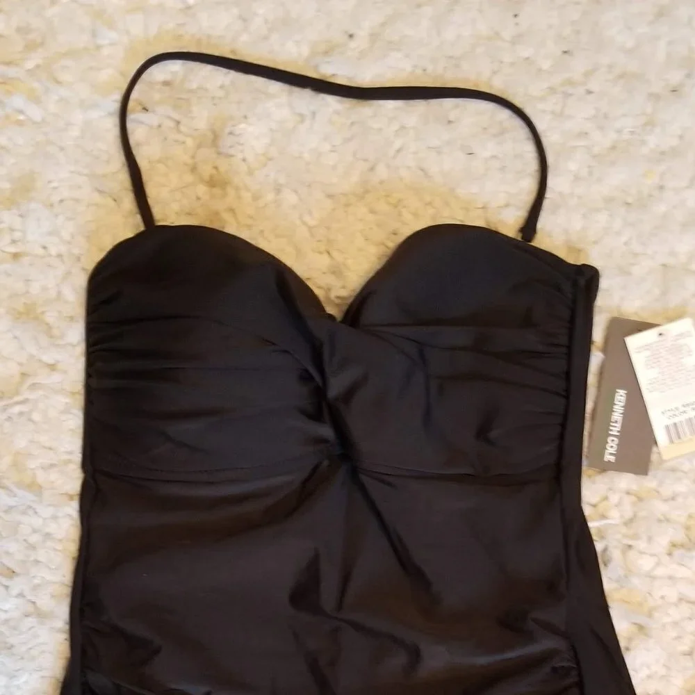 NWT Kenneth Cole Black One-Piece Swimsuit Size 6